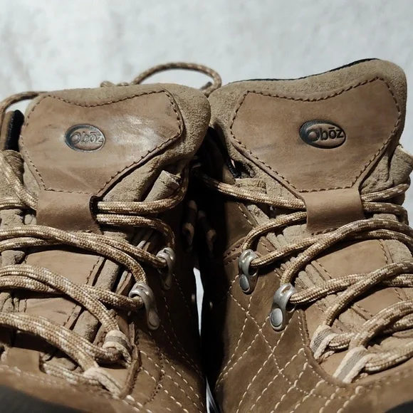 Obōz Womens Bridger Mid Hiking Boots Walnut Brown Leather B-Dry Waterproof 9.5 - Picture 9 of 11